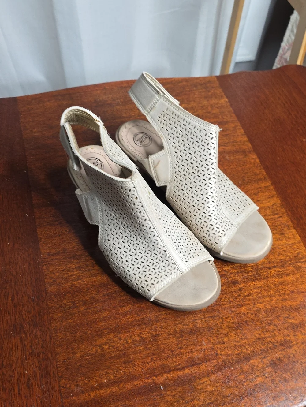 wonder nation Beige Perforated Slingback Sandals for Kids